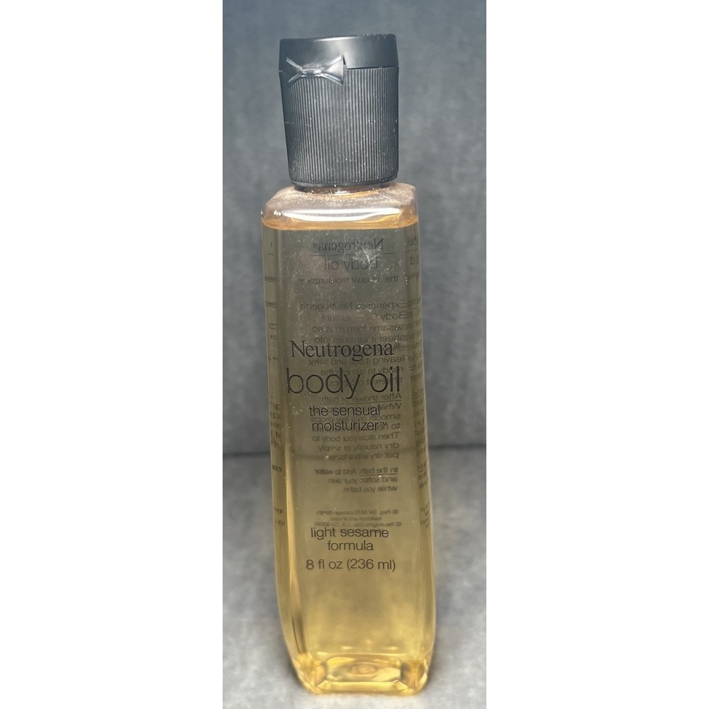 Neutrogena Body Oil VTG 1984 Natural Sesame Seed 8 oz Bottle Sensual Moisturizer